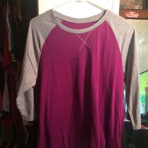 purple and gray half sleeve